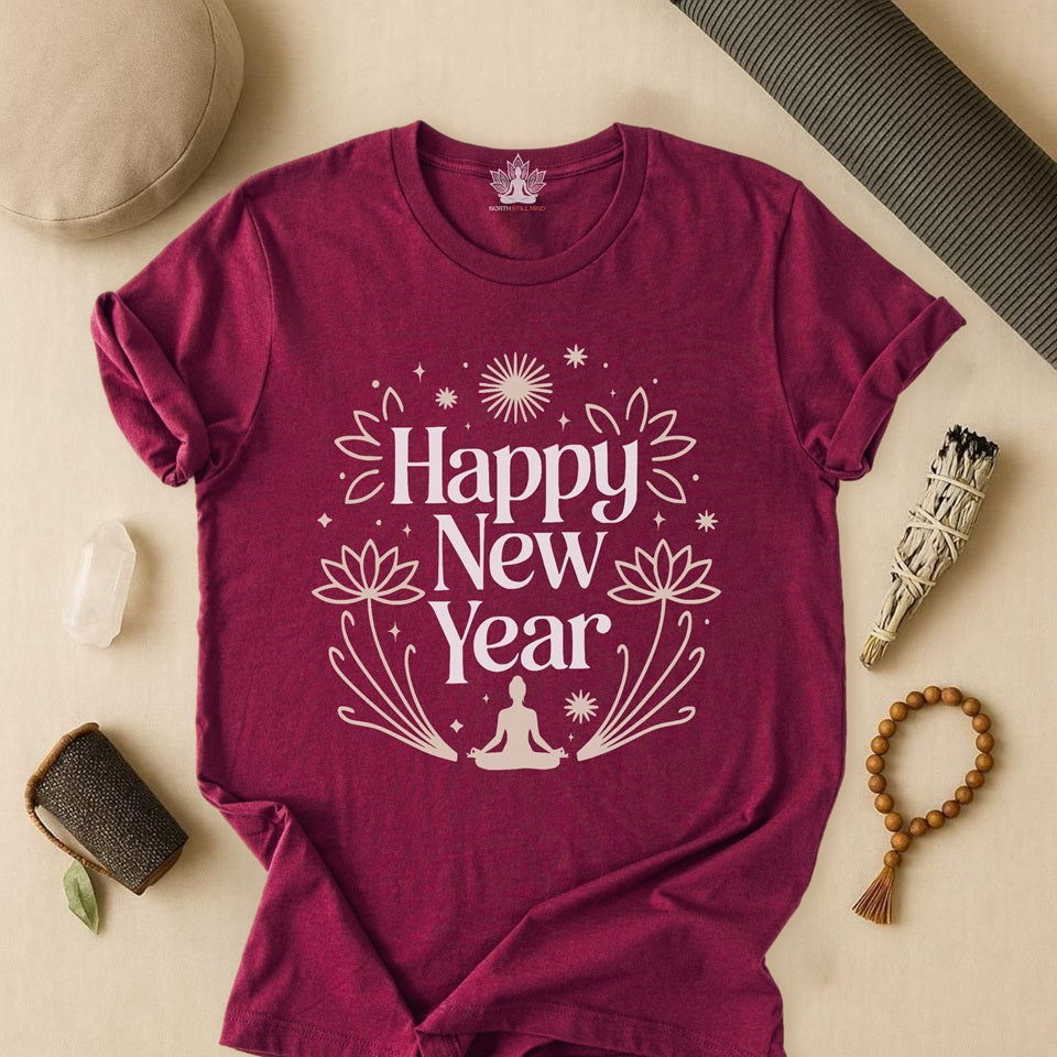 Mindful New Year - Festive Yoga Lotus Tee