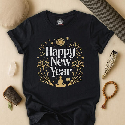 Mindful New Year - Festive Yoga Lotus Tee