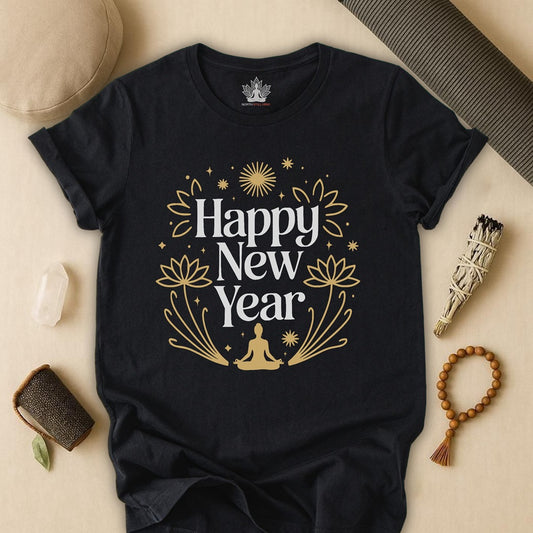 Mindful New Year - Festive Yoga Lotus Tee