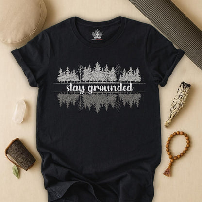 Stay Grounded – Mindful Forest Reflection Tee