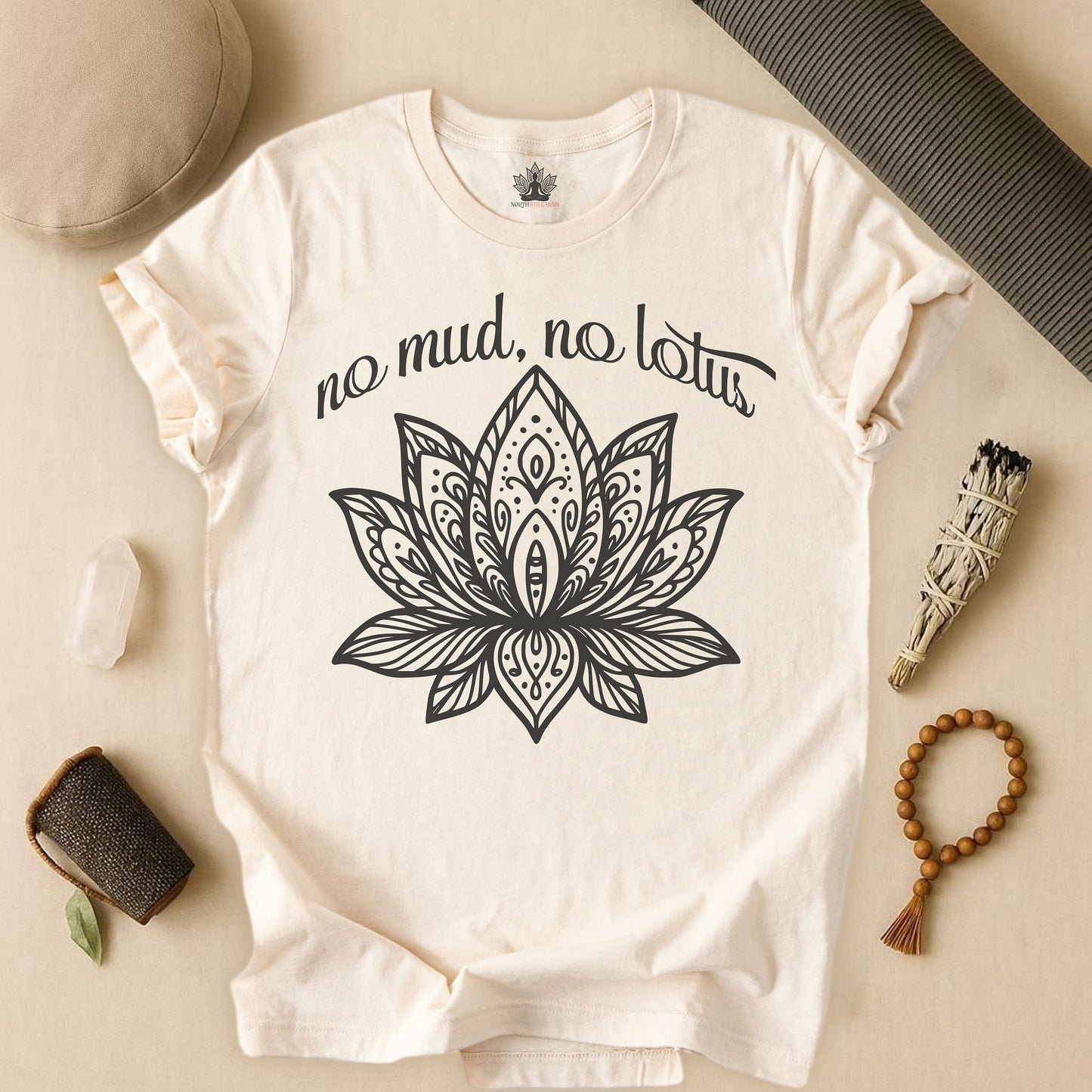 No Mud No Lotus - Mandala Art Yoga Tee