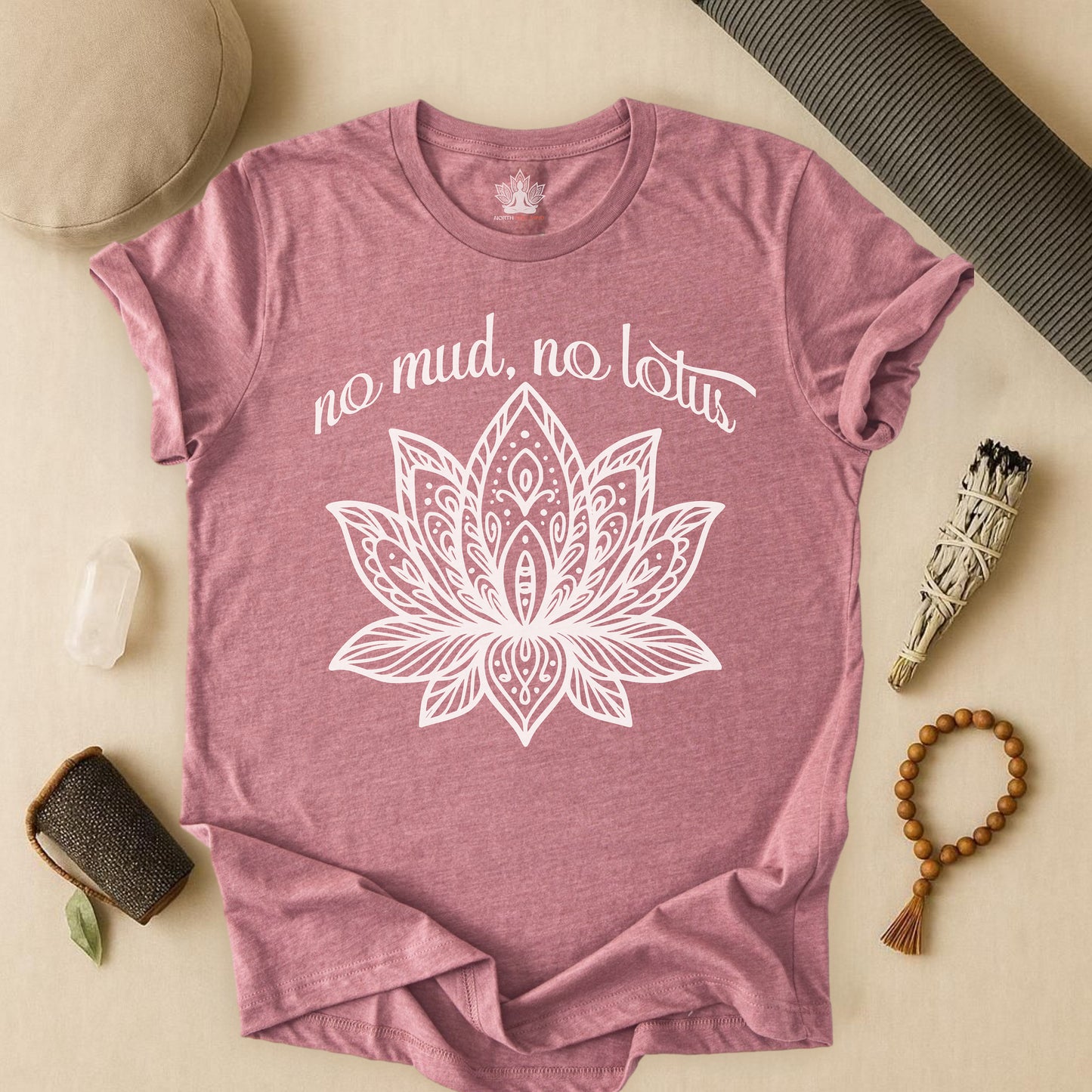 No Mud No Lotus - Mandala Art Yoga Tee