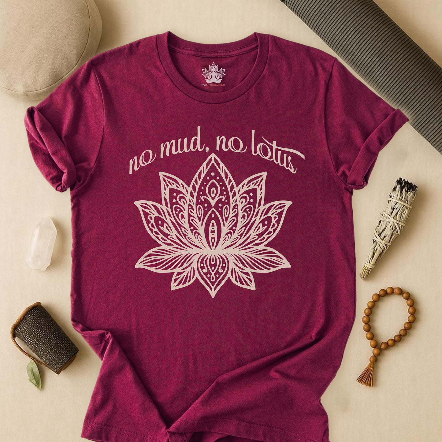 No Mud No Lotus - Mandala Art Yoga Tee