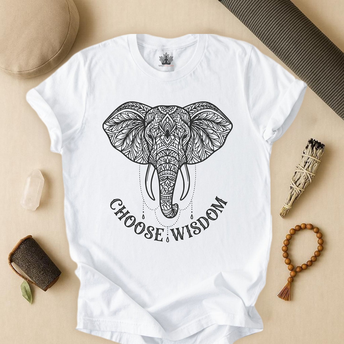 Elephant Mandala Art – Choose Wisdom Tee