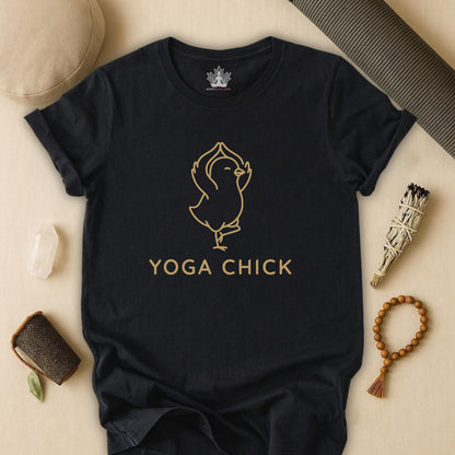 Minimalist Yoga Chick – Cute Mindful Humor Tee