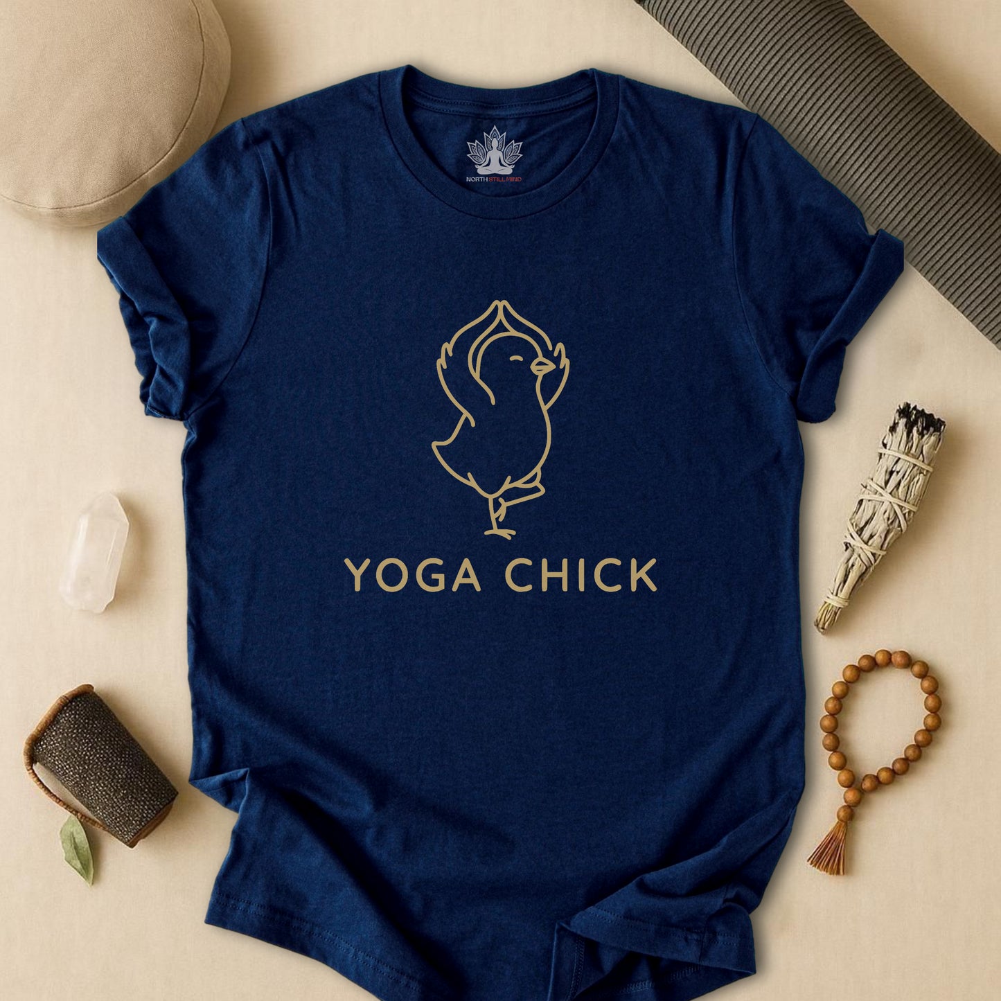 Minimalist Yoga Chick – Cute Mindful Humor Tee