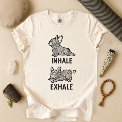 Frenchie Inhale Exhale – Funny Mandala Dog Tee