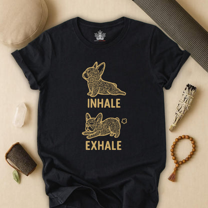 Frenchie Inhale Exhale – Funny Mandala Dog Tee