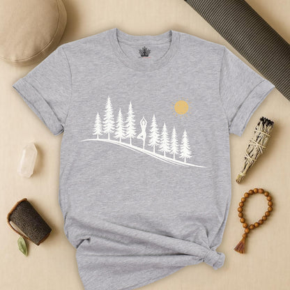 Forest Tree Pose Yoga – Balance in Nature Tee