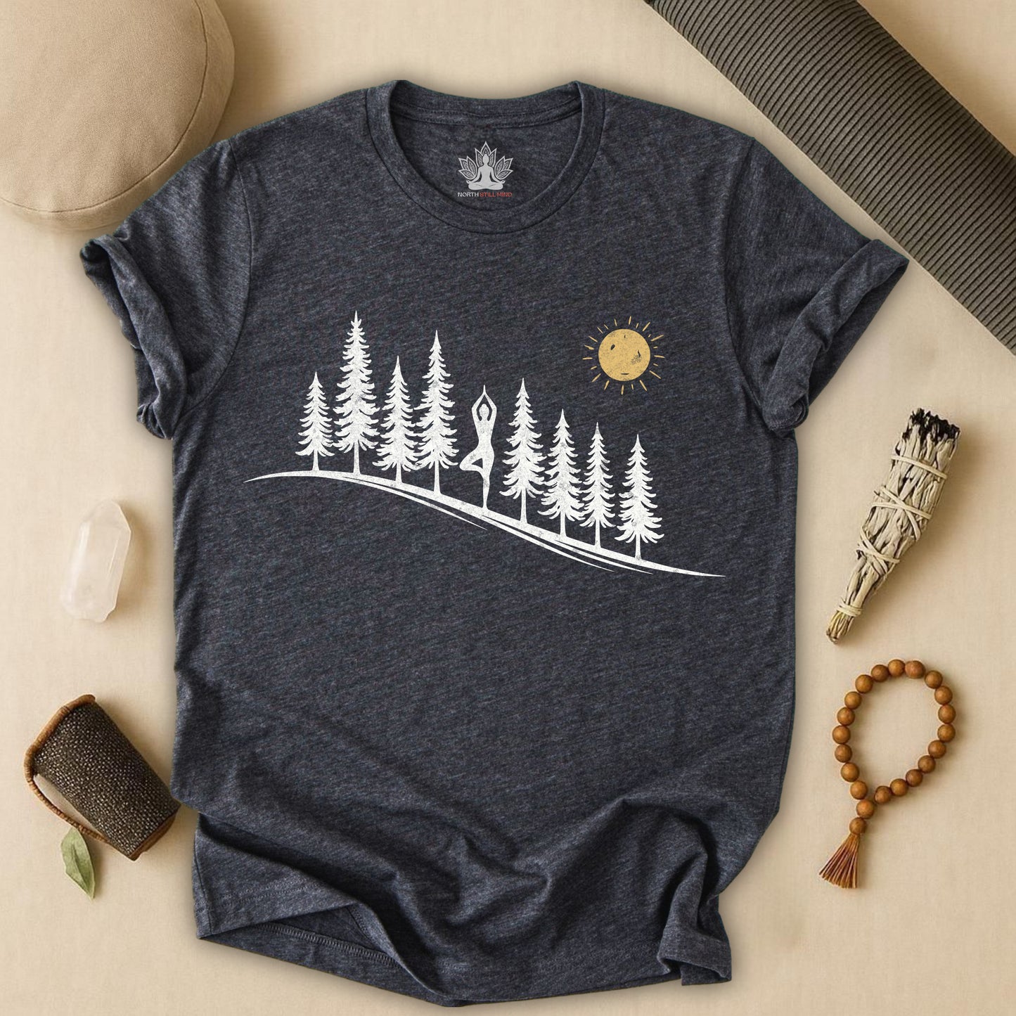 Forest Tree Pose Yoga – Balance in Nature Tee