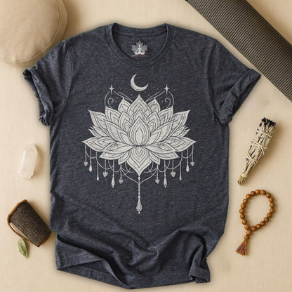 Vintage Moon Lotus Heart - Mandala Yoga Tee