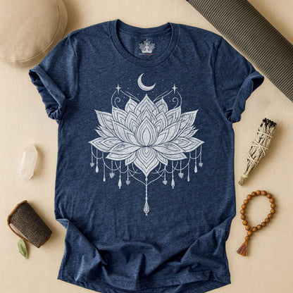 Vintage Moon Lotus Heart - Mandala Yoga Tee
