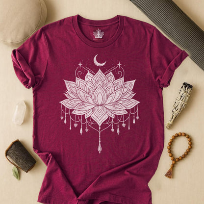 Vintage Moon Lotus Heart - Mandala Yoga Tee