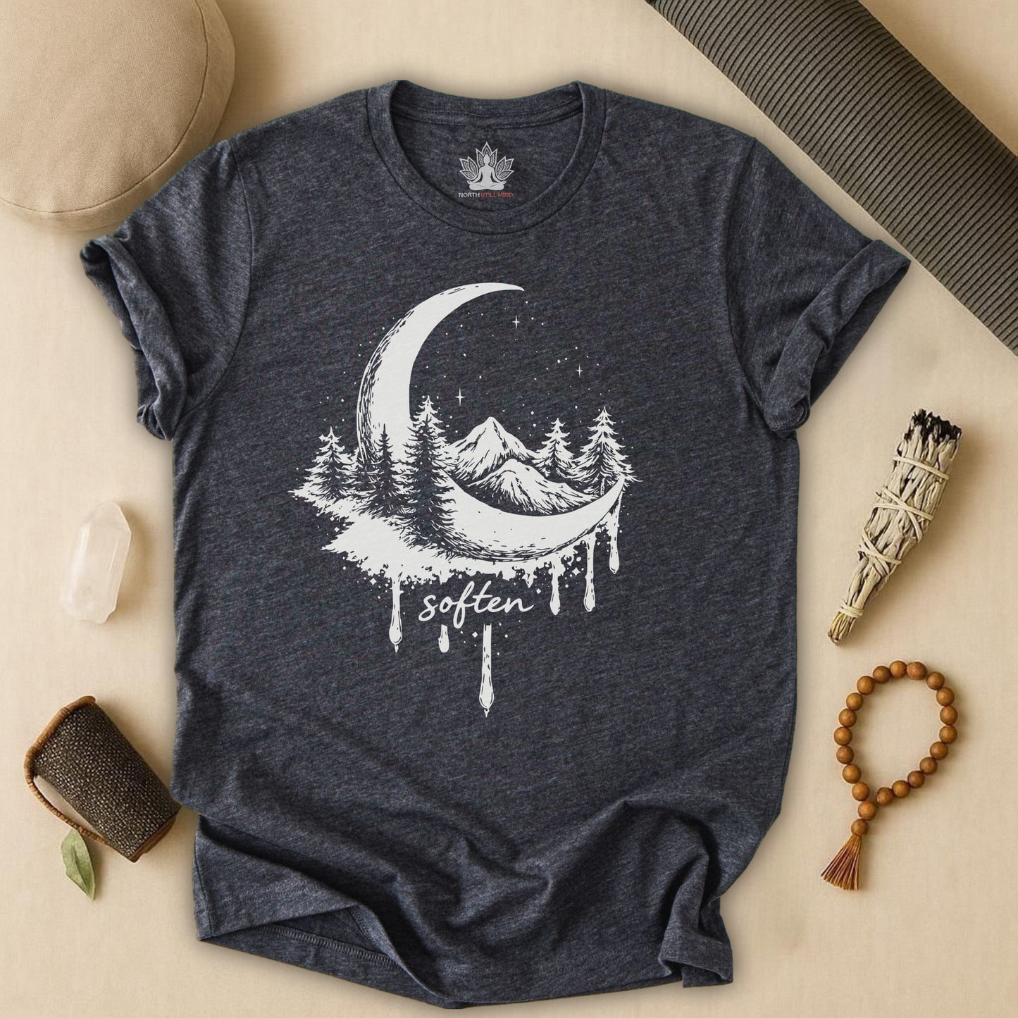 Soften Moon Mountain - Peaceful Meditation Tee