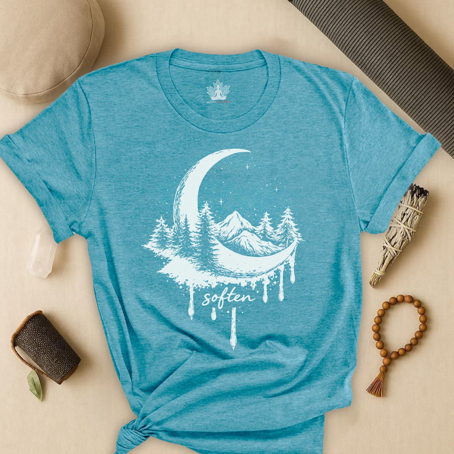 Soften Moon Mountain - Peaceful Meditation Tee