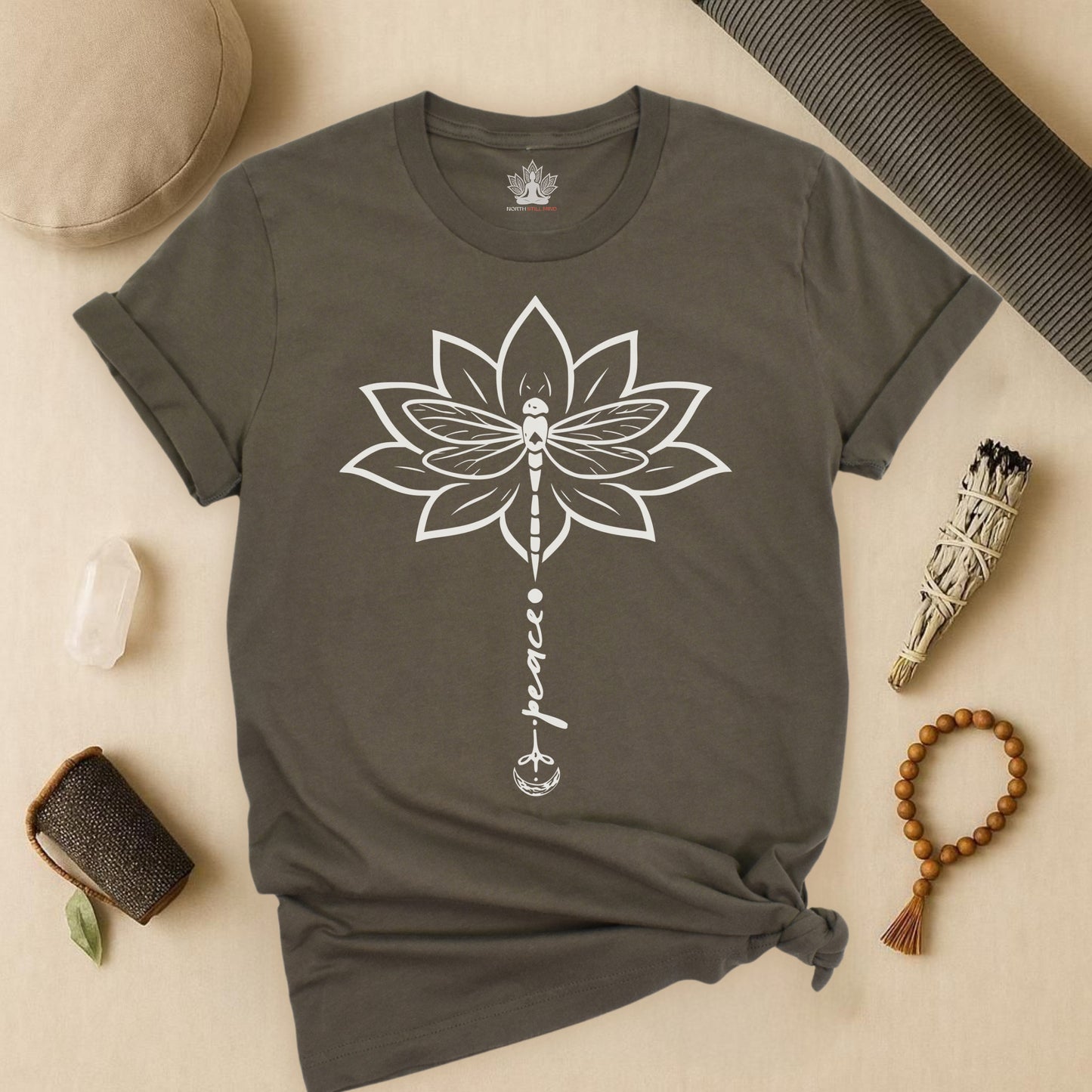 Peace Lotus Dragonfly – Mindful Nature Tee