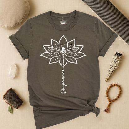 Peace Lotus Dragonfly – Mindful Nature Tee