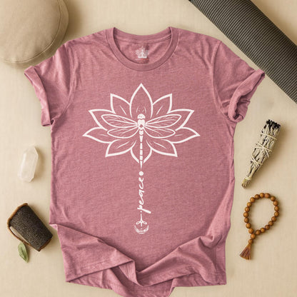 Peace Lotus Dragonfly – Mindful Nature Tee