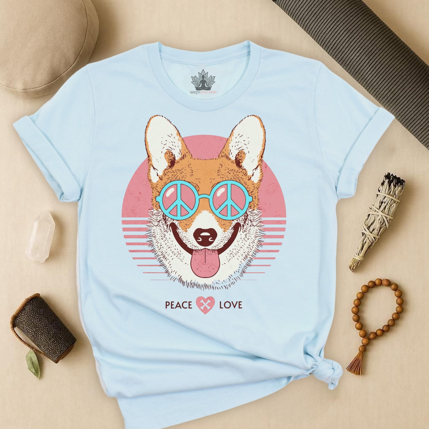Rétro Corgi Peace & Love