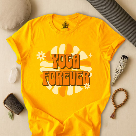 Yoga Forever – Retro Good Vibes Tee