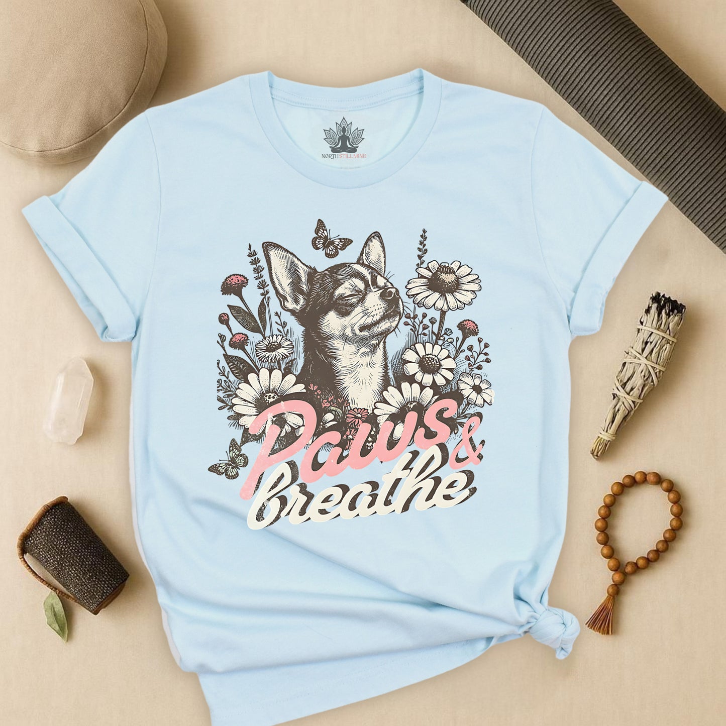 Paws & Breathe – Mindful Floral Dog Tee