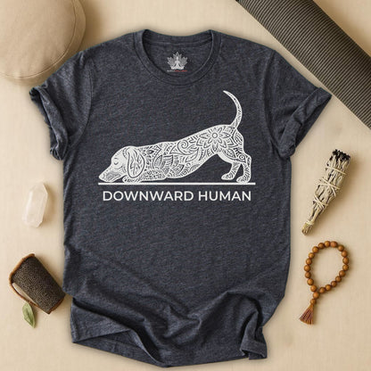 Downward Human Dachshund – Mandala Sausage Dog Tee