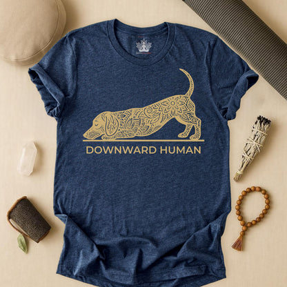 Downward Human Dachshund – Mandala Sausage Dog Tee