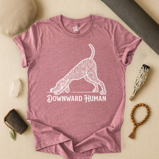 Downward Human – Mandala Downward Dog Tee