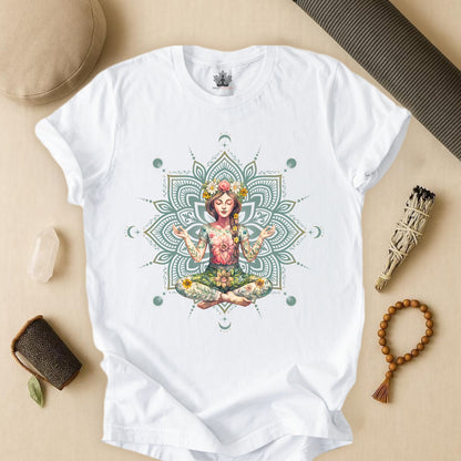 Boho Méditation Fleurie – Posture du Lotus Botanique