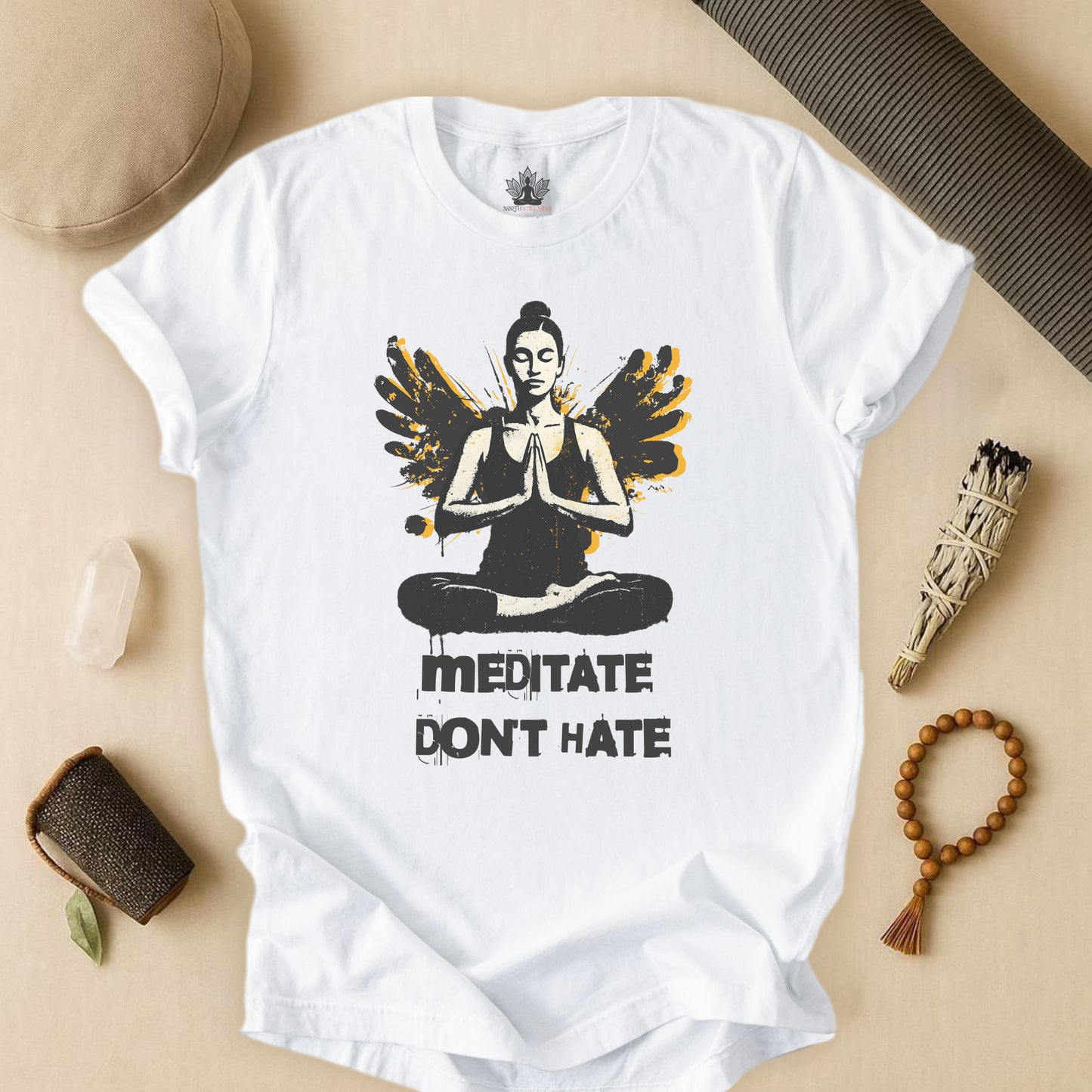 Street Art Meditate Don't Hate Tee