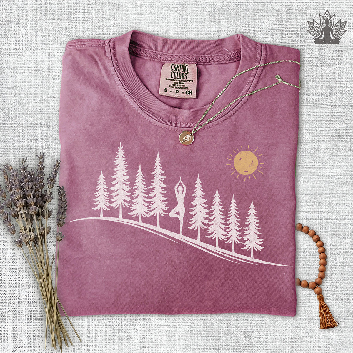 Forest Tree Pose Comfort Colors Tee