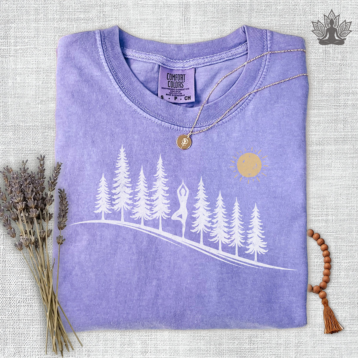Forest Tree Pose Comfort Colors Tee
