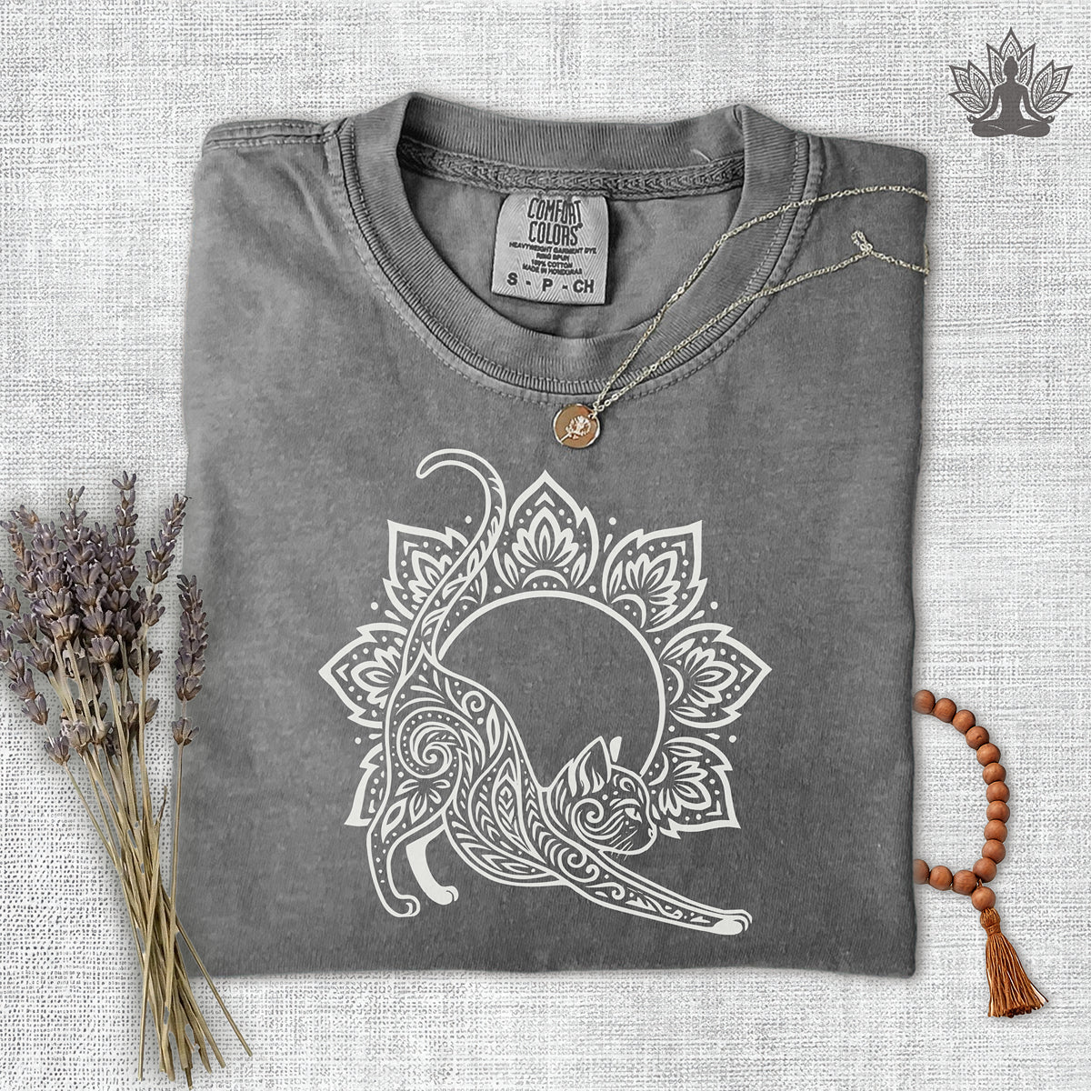 Cat & Mandala Comfort Colors Tee