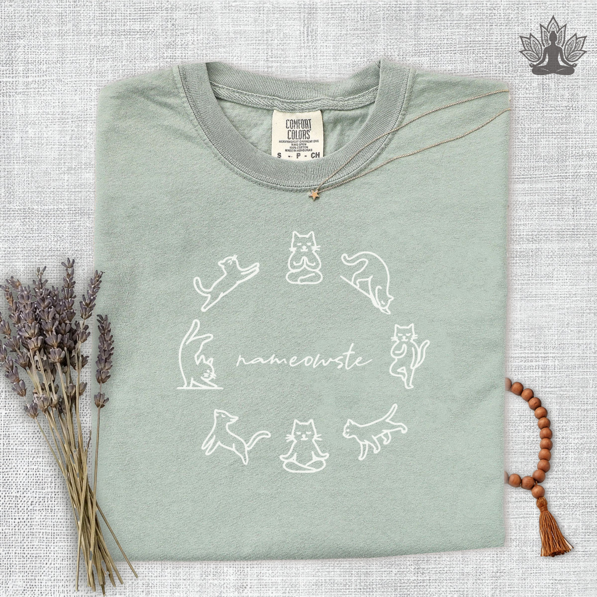 Yoga Cats Nameowste Comfort Colors Tee