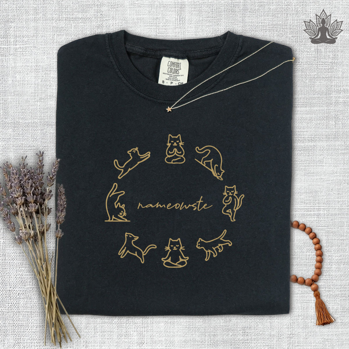 Yoga Cats Nameowste Comfort Colors Tee