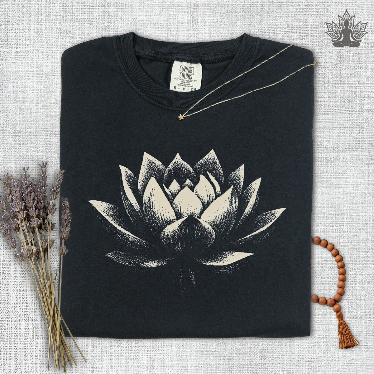 White Lotus Shadow Art Comfort Colors Tee