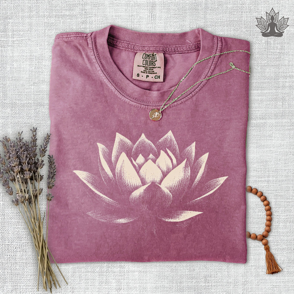 White Lotus Shadow Art Comfort Colors Tee