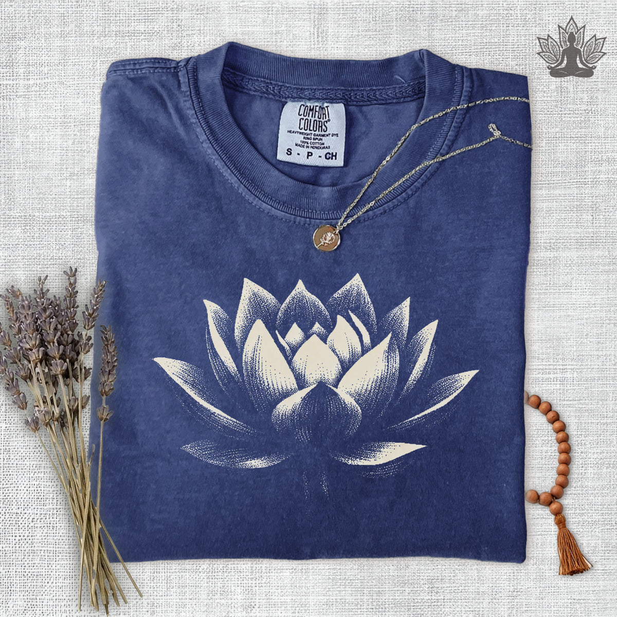 White Lotus Shadow Art Comfort Colors Tee
