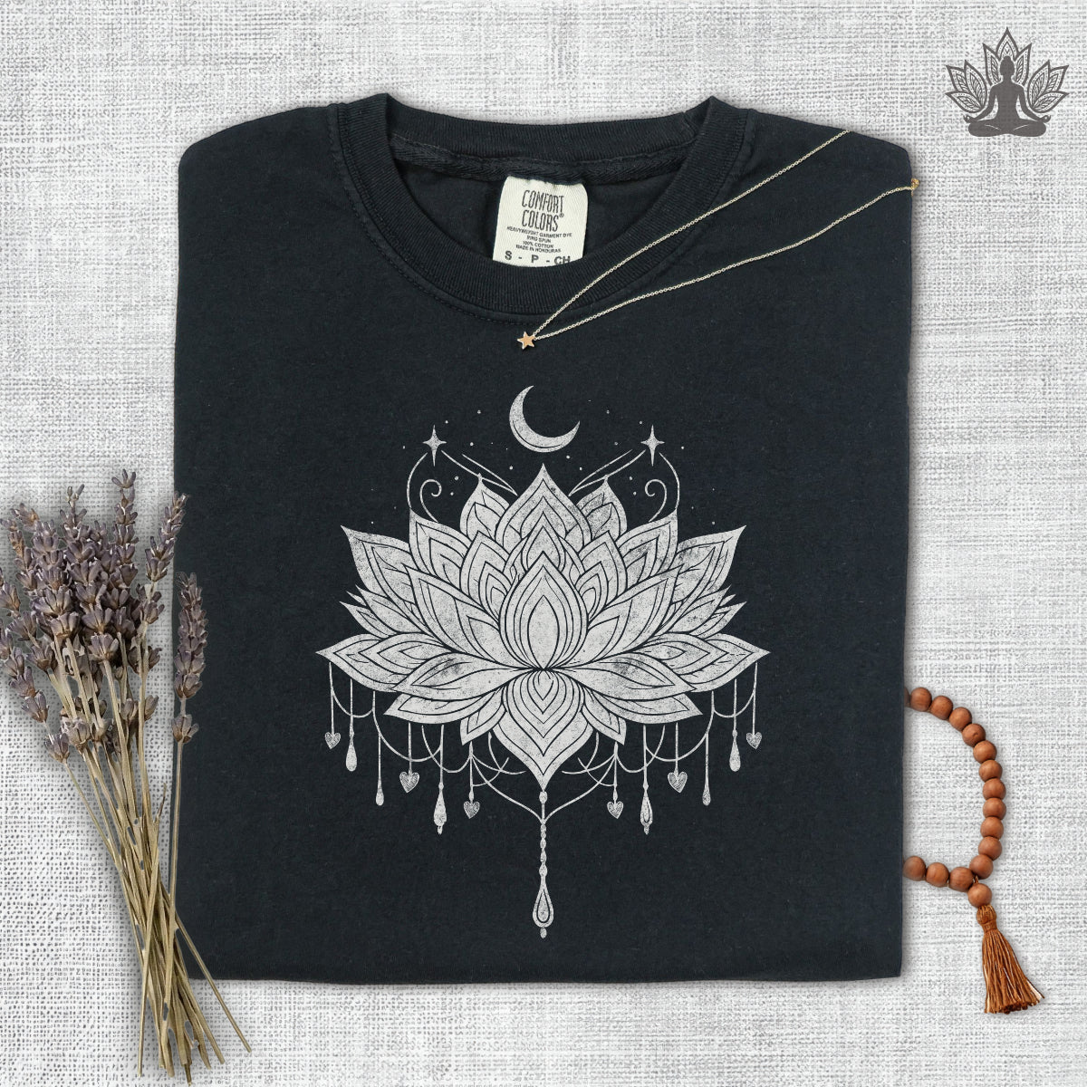 Celestial Moon & Lotus Comfort Colors Tee