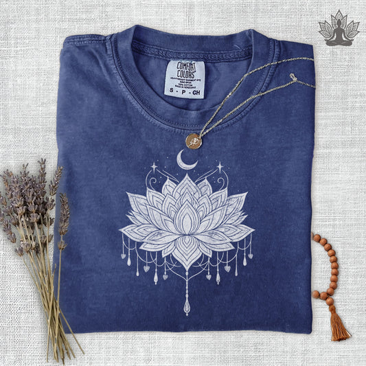 Celestial Moon & Lotus Comfort Colors Tee