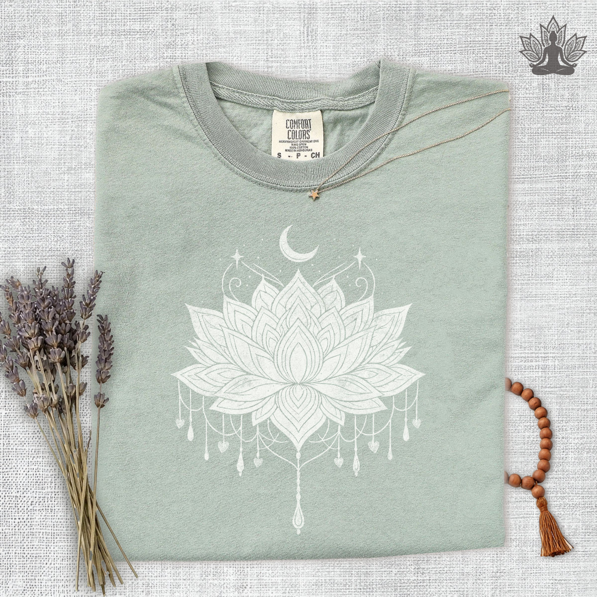 Celestial Moon & Lotus Comfort Colors Tee