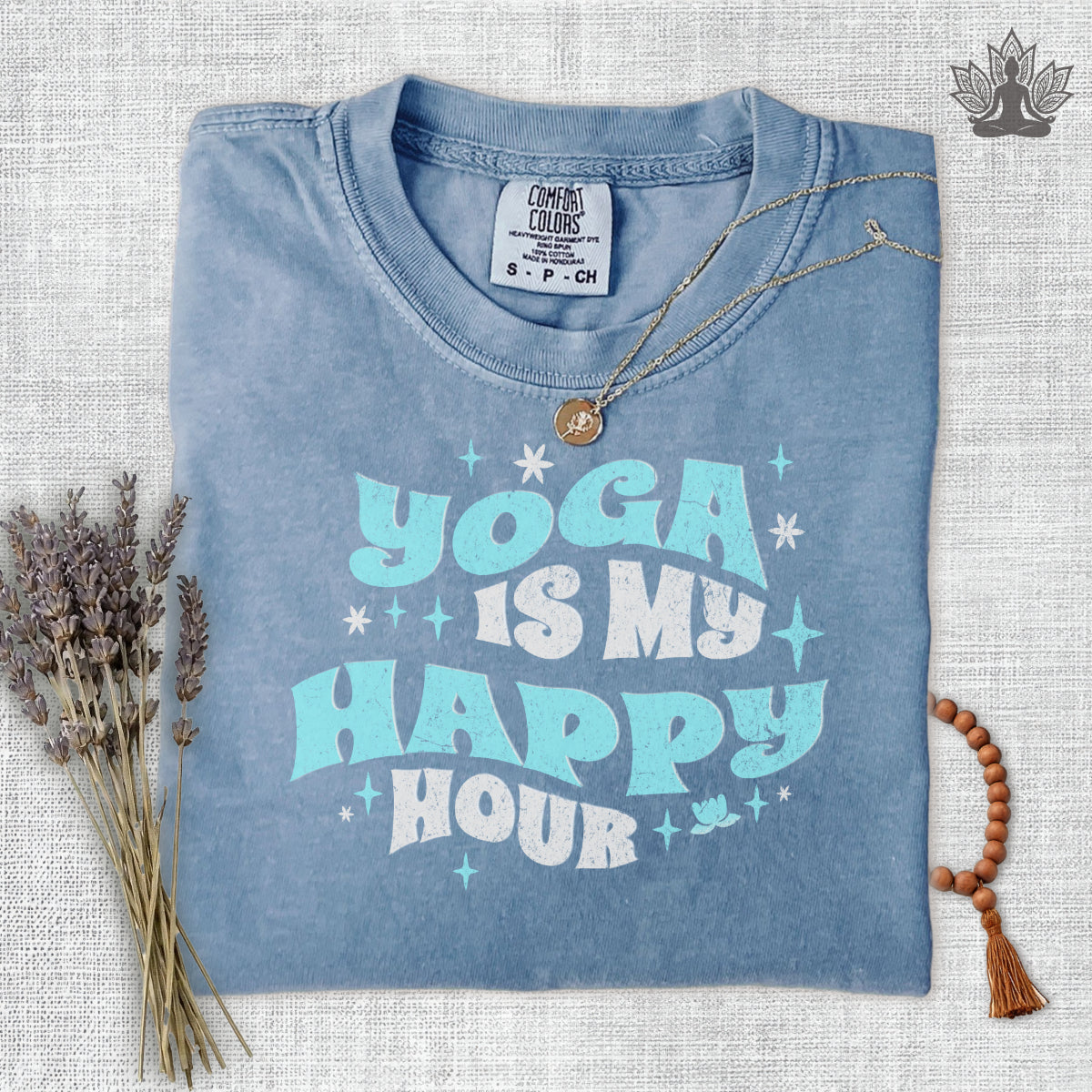 Yoga Is My Happy Hour Comfort Colors Tee