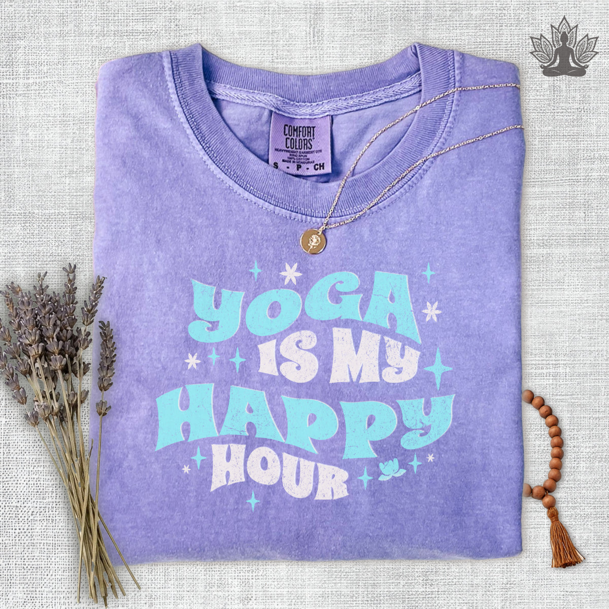 Yoga Is My Happy Hour Comfort Colors Tee