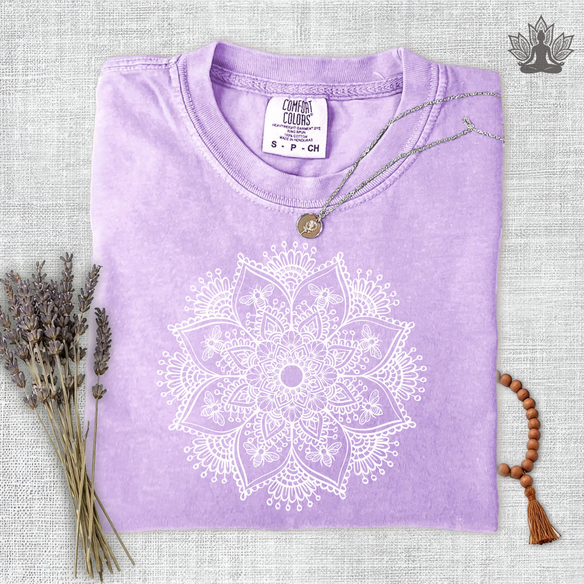 Delicate Mandala & Bees Comfort Colors Tee