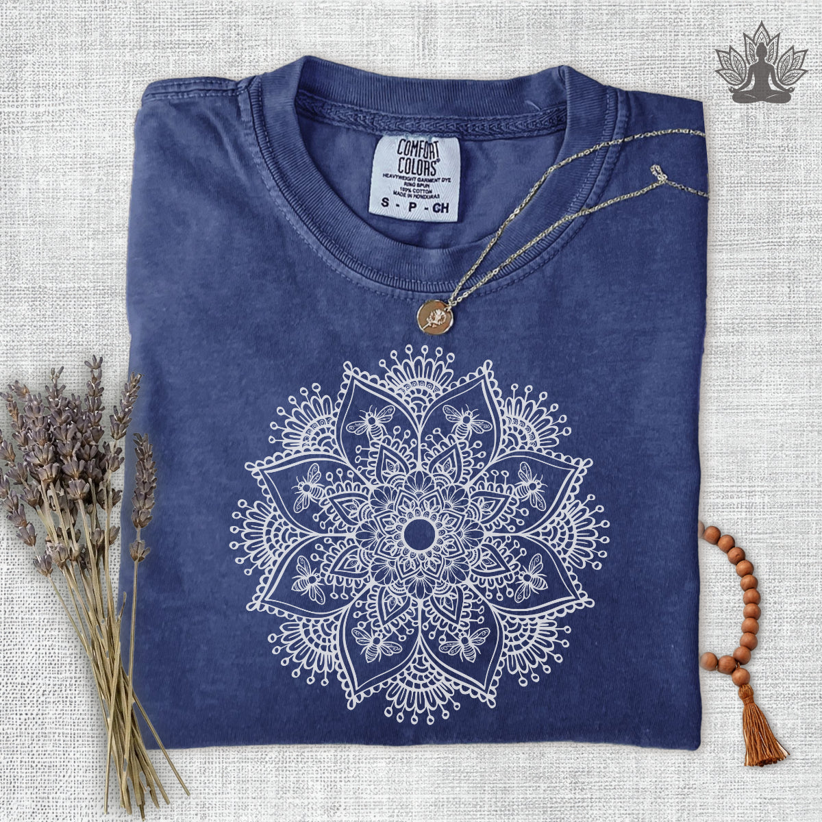 Delicate Mandala & Bees Comfort Colors Tee