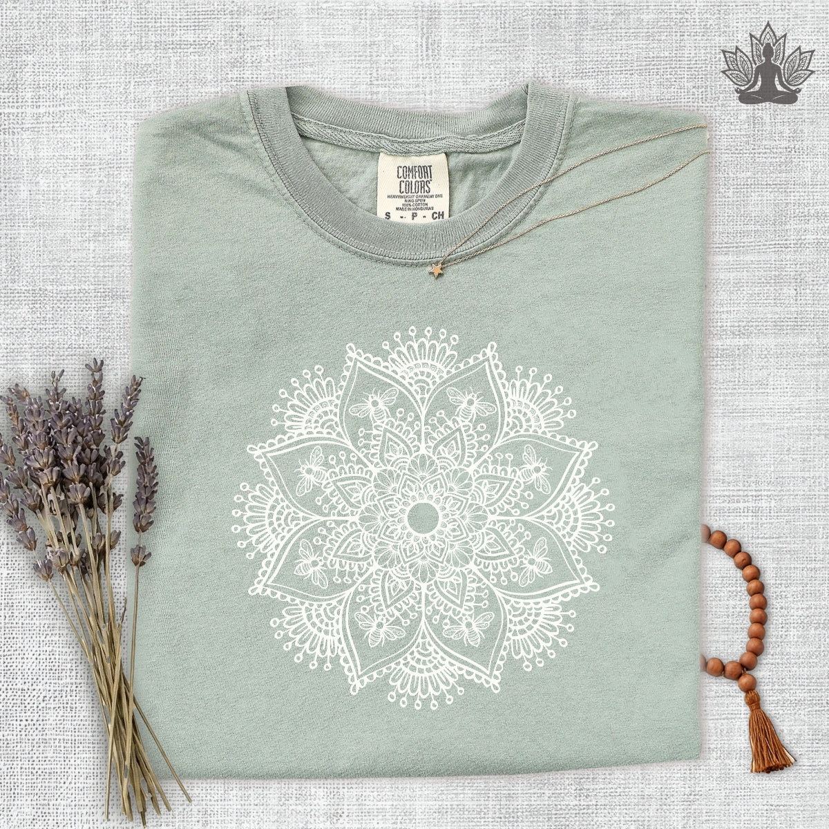 Delicate Mandala & Bees Comfort Colors Tee