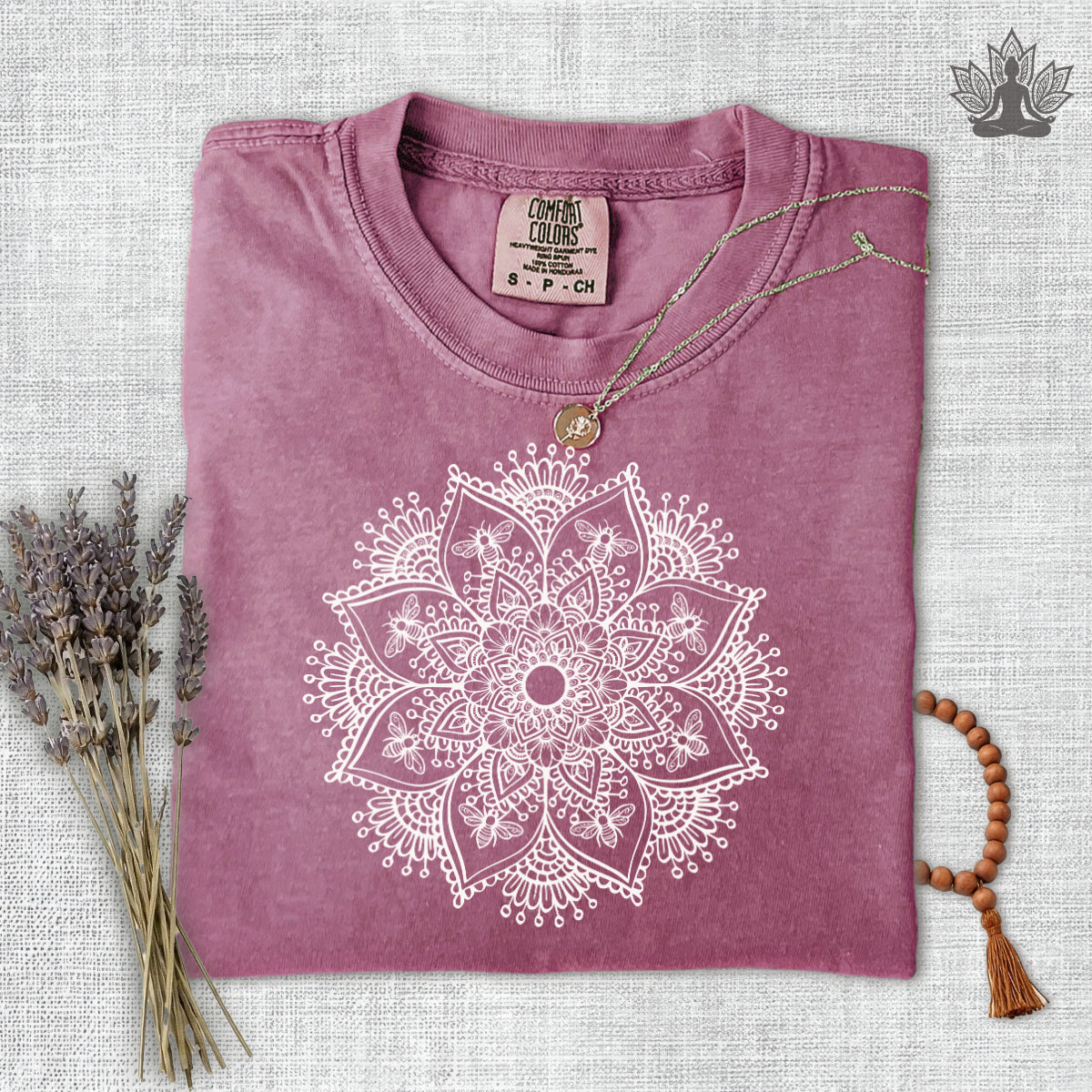 Delicate Mandala & Bees Comfort Colors Tee