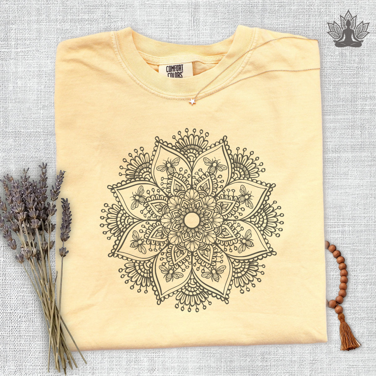 Delicate Mandala & Bees Comfort Colors Tee