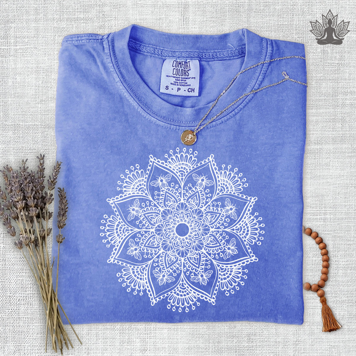 Delicate Mandala & Bees Comfort Colors Tee