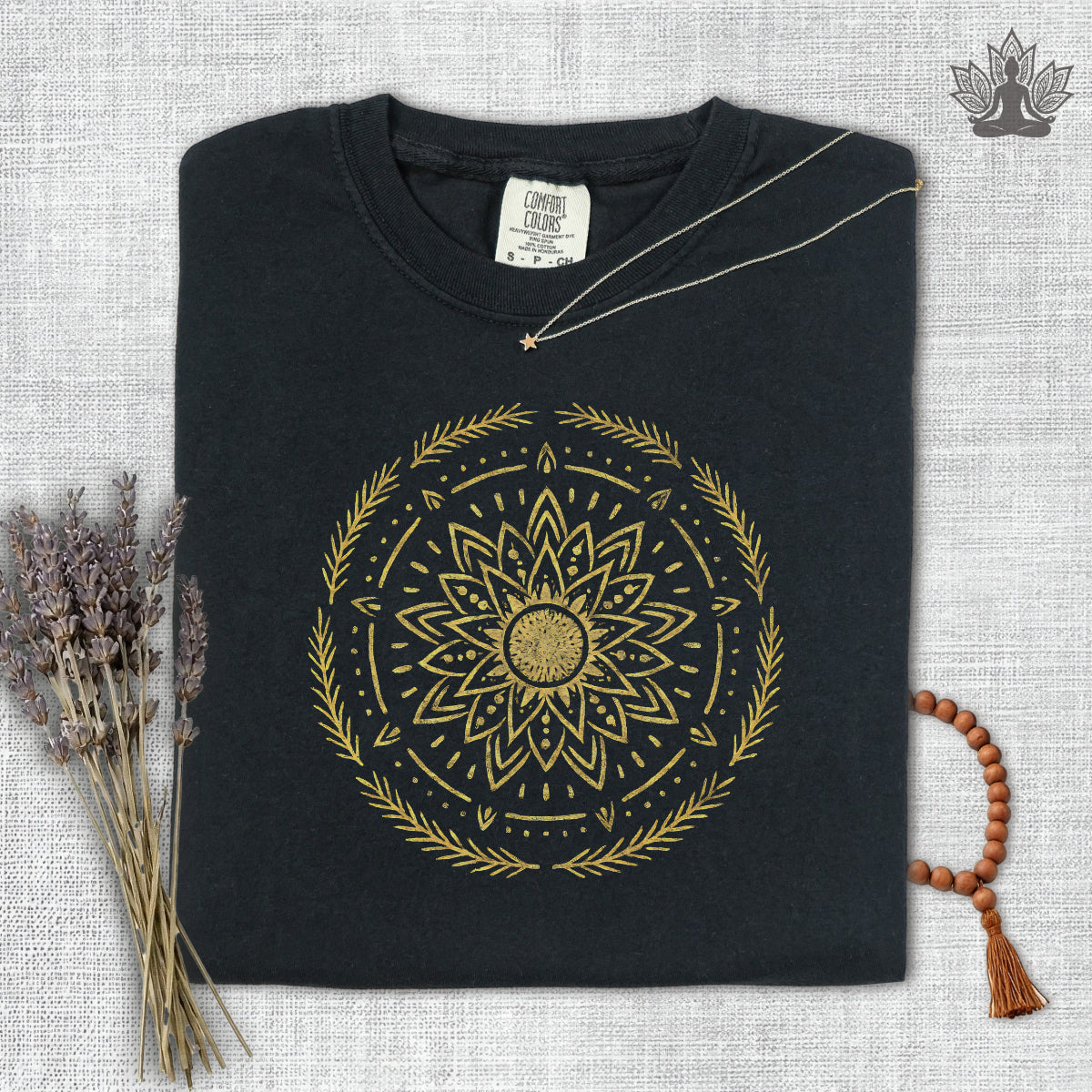 Golden Sun Mandala Comfort Colors Tee